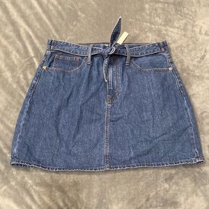 Madewell Rigid Denim Straight Mini Skirt in Haydel Wash: Tie-Waist Edition